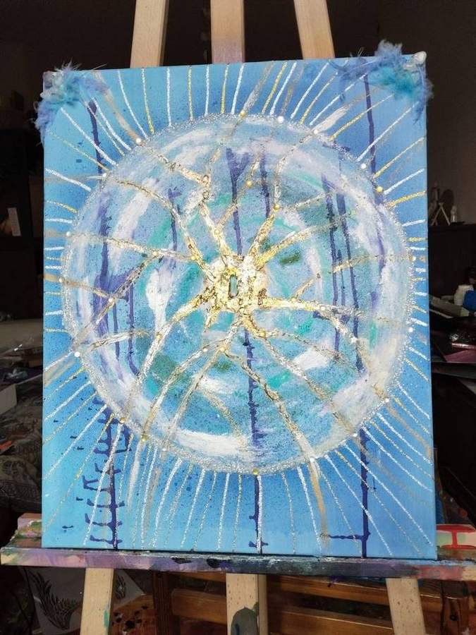 Energetický obraz — modrá mandala